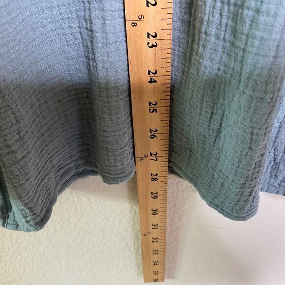 J. Jill Top Women's Textured Cotton Gauze Long Sleeves Coastal Blue Size 3X - Picture 11 of 11